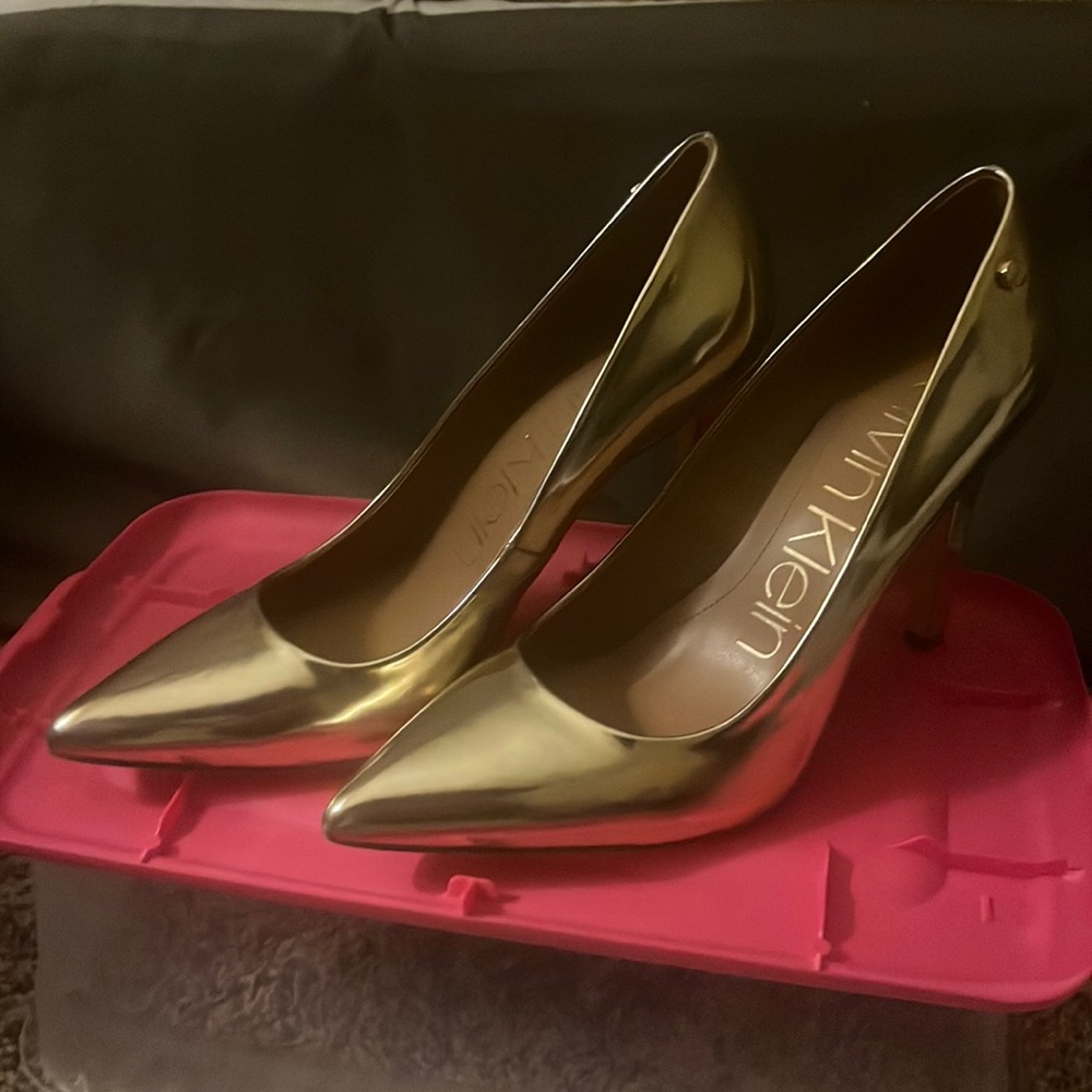 Gold Calvin Klein Pumps
